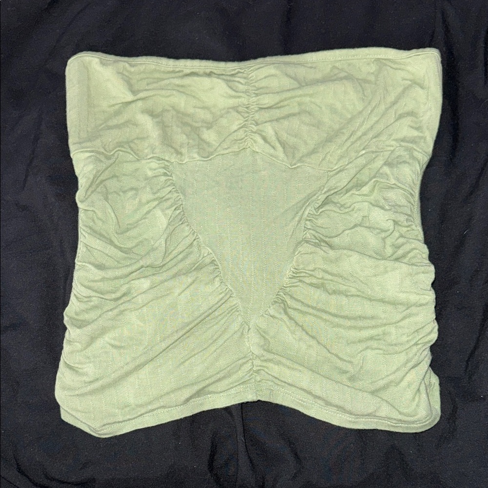 Urban Renewal Sage Green Textured Strapless Top